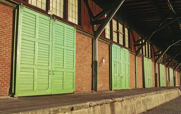 Closed gates at an old warehouse at Hamburg Harbour Germany