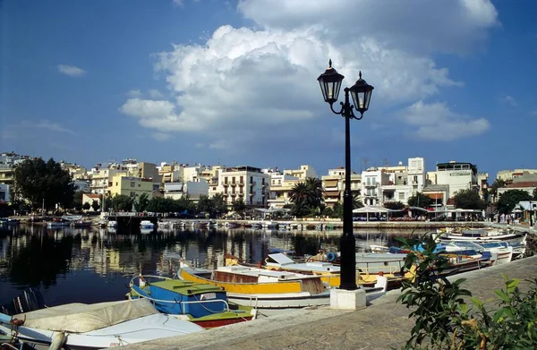 Harbour Agios Nikolaos Crete Greece Europe — Stock Photo, Image