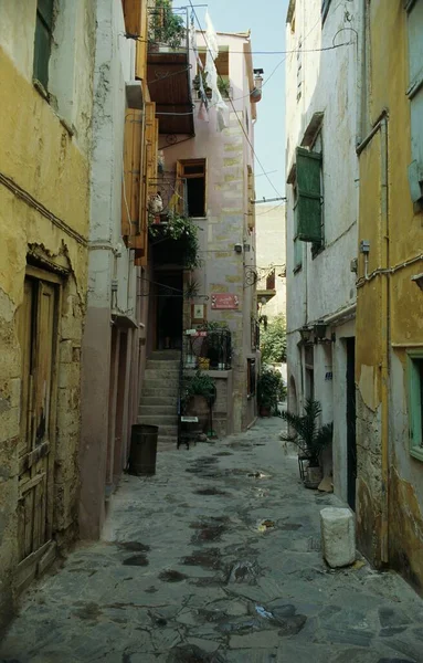 Het Smalle Gangpad Bij Chania Kreta Griekenland Europa — Stockfoto