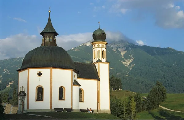 Seekirchl Kyrka Seefeld Tyrolen Österrike — Stockfoto