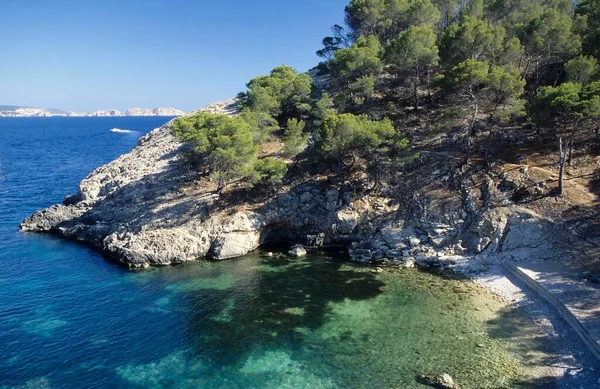 Peguera Mallorca Spanya Avrupa Yakınlarındaki Issız Körfez — Stok fotoğraf
