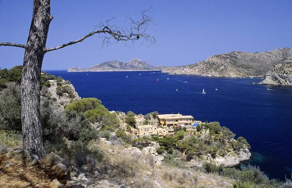 Kilátás Port Andratx Öbölre Mallorca Spanyolország Európa — Stock Fotó