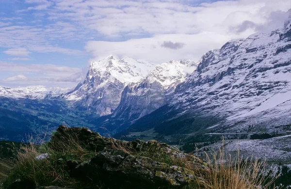 Vista Sobre Eiger Wetterhorn Cerca Grindelwald Suiza Europa —  Fotos de Stock