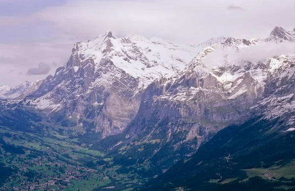Vista Sobre Eiger Wetterhorn Cerca Grindelwald Suiza Europa —  Fotos de Stock