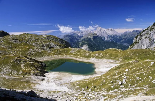Lago Montaña Monte Civetta Las Montañas Dolomitas Italia Europa — Foto de Stock