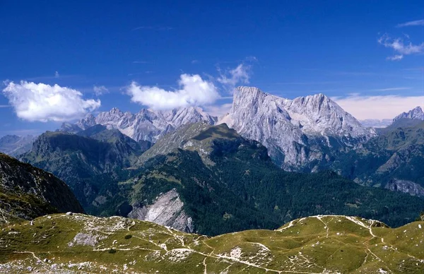 Vista Dal Monte Civetta Alla Marmolada Nelle Dolomiti Italia Europa — Foto Stock