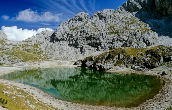 Lac Montagne Monte Civetta Dans Les Dolomites Italie Europe — Photo