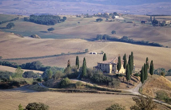 Casa Típica Toscana Cerca Montalcino Italia Europa — Foto de Stock