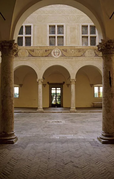 Claustro Palazzo Piccolomini Pienza Toscana Italia — Foto de Stock