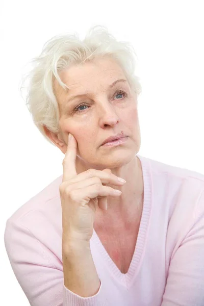 Mature Woman Looking Thoughtfully Distance — Stock Photo, Image