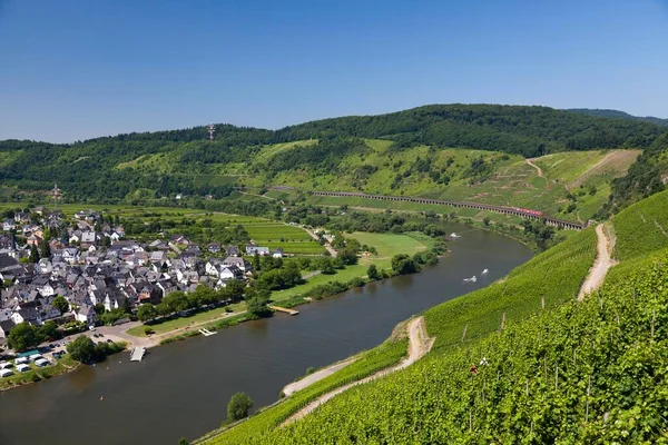 Townscape Pnderich Der Mosel Rhineland Palatinate Almanya Avrupa — Stok fotoğraf