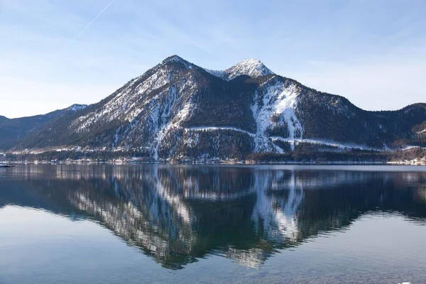 Walchensee Eller Lake Walchen Och Herzogstand Berg Vintern Kochel See — Stockfoto