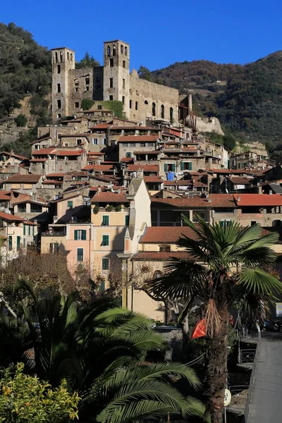 Středověká Vesnice Dolceaqua Provincie Imperia Ligurie Italská Riviéra Itálie Evropa — Stock fotografie