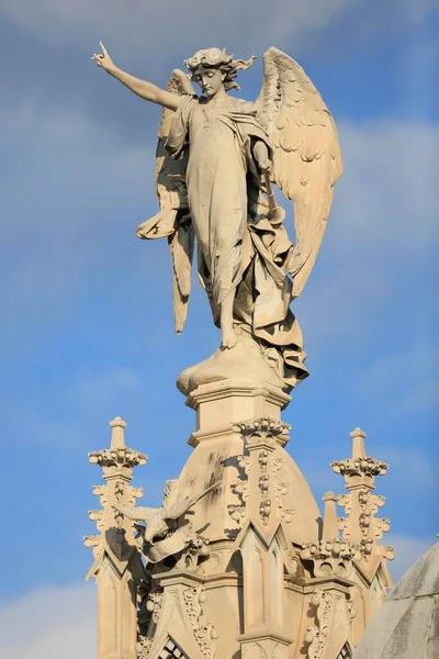 Άγγελος Μνημειώδη Τάφο Cimetire Chteau Νεκροταφείο Στο Λόφο Κάστρο Νίκαια — Φωτογραφία Αρχείου
