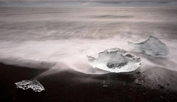 Icebergs Derretidos Playa Jkulsarlon Jkulsarlon Costa Suroeste Islandia Europa —  Fotos de Stock