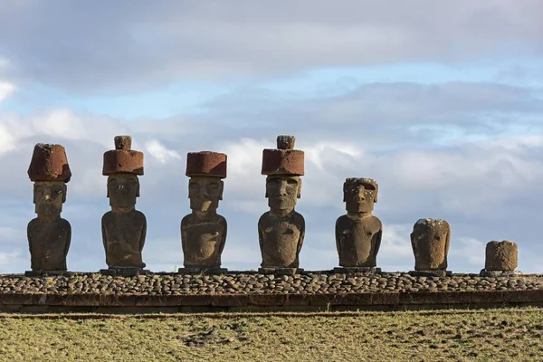 Moais Parc National Rapa Nui Île Pâques Chili Amérique Sud — Photo