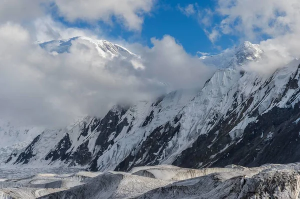 Glaciar Engilchek Montaña Khan Tengri Cordillera Central Tian Shan Frontera — Foto de Stock