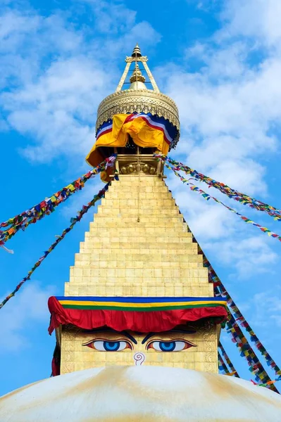 Boudhanath Stupa Büyük Asya Stupa Unesco Dünya Mirası Sitesi Katmandu — Stok fotoğraf