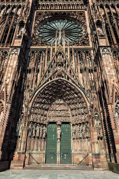Καθεδρικός Ναός Notre Dame Είσοδος Στρασβούργο Αλσατία Bas Rhin Department — Φωτογραφία Αρχείου