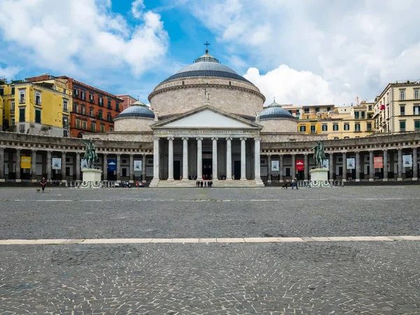 Basilica San Francesco Paola Piazza Del Plebiscito Naples Campania Italy — стокове фото