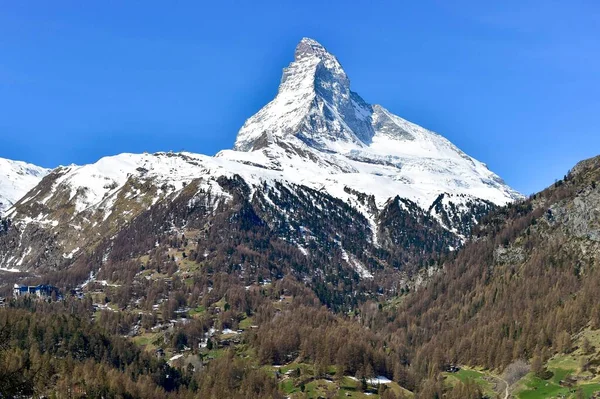 Matterhorn Com Neve Zermatt Suíça Europa — Fotografia de Stock