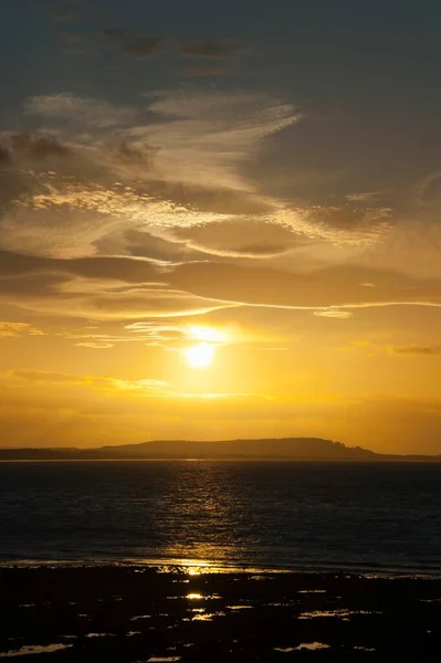 Zachód Słońca Portgordon Moray Szkocja Wielka Brytania — Zdjęcie stockowe