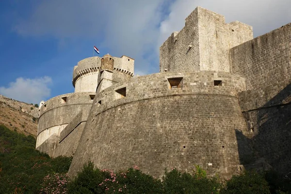 Stadtmauer Und Festung Fort Minceta Außenansicht Historische Altstadt Von Dubrovnik — Stockfoto