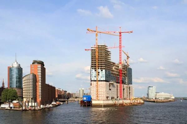 Hafencity Construction Site Elbe Philharmonic Hall Hamburg Germany Europe — Stock Photo, Image