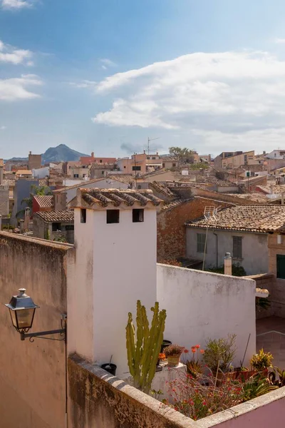 Uitzicht Vanaf Stadsmuren Daken Van Het Historische Centrum Alcudia Majorca — Stockfoto