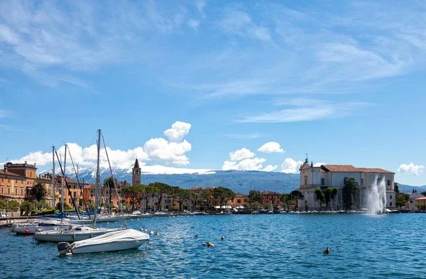 Boats Harbour Lake Garda Toscolano Maderno Province Brescia Lombardy Italy — стокове фото