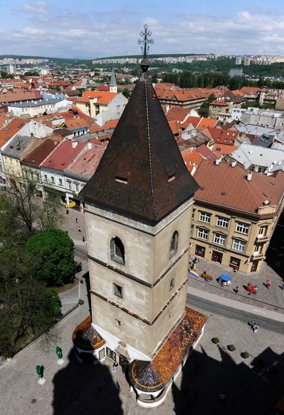 Torre Campanaria Tetti Urban Tower Kosice Slovacchia Europa — Foto Stock