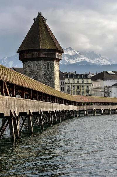 Kapellenbrücke Luzern Schweiz Europa — Stockfoto