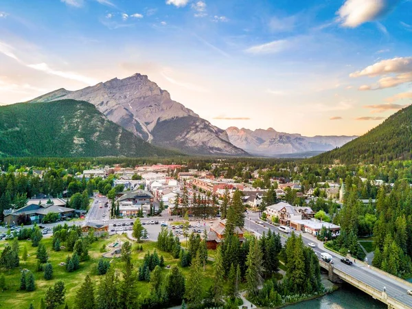 Cityscape Banff Canadian Rocky Mountains Alberta Canada North America — Stockfoto