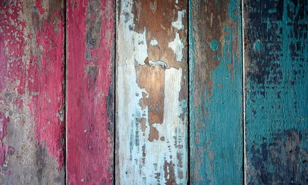 Old coloured painted wooden boards, Schlswig-Holstein, Germany, Europe