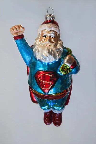 Άγιος Βασίλης Σούπερμαν Χριστουγεννιάτικα Στολίδια Κοψίματα — Φωτογραφία Αρχείου