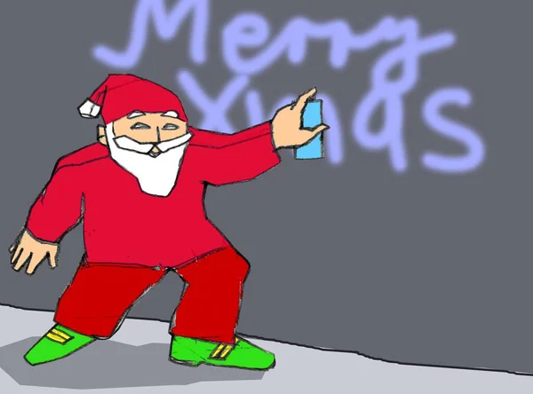 Spray Świętego Mikołaja Ilustracja — Zdjęcie stockowe