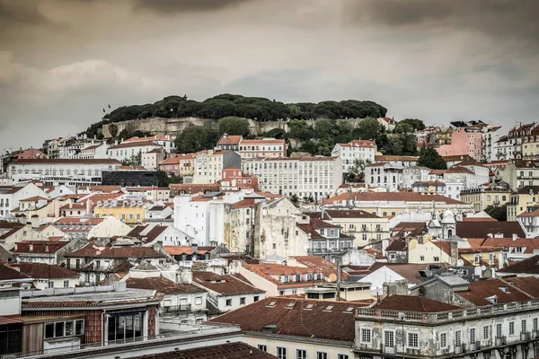 Paysage Urbain Centre Ville Avec Château Sao Jorge Lisboa Portugal — Photo