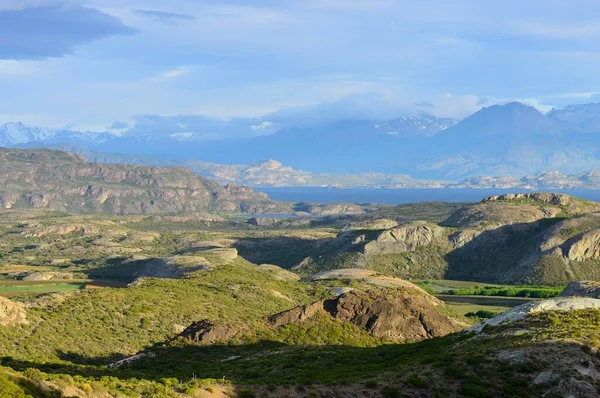 Berglandschap Rond Het Meer Lago General Carrera Nabij Regio Chili — Stockfoto