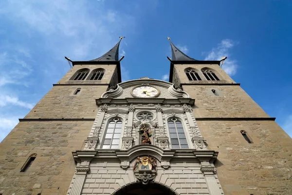 Lucerna Iglesia Leodegar Suiza Europa —  Fotos de Stock