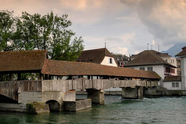 Luzern Die Spreuerbrücke Über Die Reuss Schweiz Europa — Stockfoto