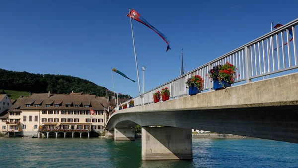 Híd Rajna Felett Stein Rheinben Kanton Schaffhausen Svájc Európa Európa — Stock Fotó