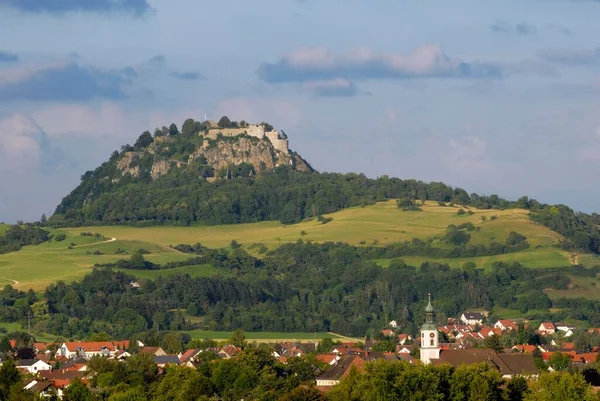 Der Hohentwiel Und Die Hegau Landschaft Baden Württemberg Deutschland Europa — Stockfoto