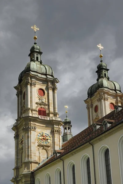 Sankt Gallen Bliźniacze Wieże Katedry Szwajcaria Europa — Zdjęcie stockowe