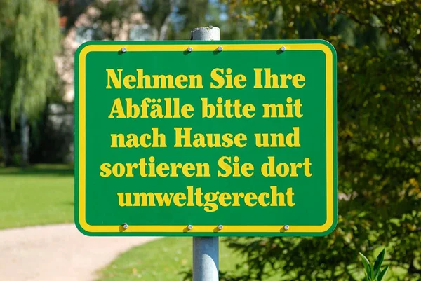 Signe Dans Jardin Urbain Allemagne — Photo