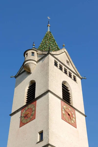 Wil Şehir Kilisesinden Saat Kulesi Sviçre Avrupa — Stok fotoğraf