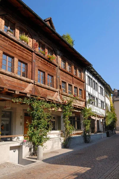 Rapperswil Dřevěný Dům Staré Části Města Kanton Gallen Švýcarsko Evropa — Stock fotografie