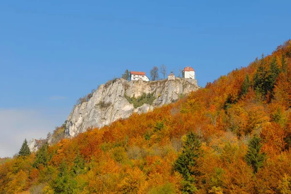 Die Burg Bronnen Herbstlichen Donautal Baden Württemberg Deutschland Europa Europa — Stockfoto