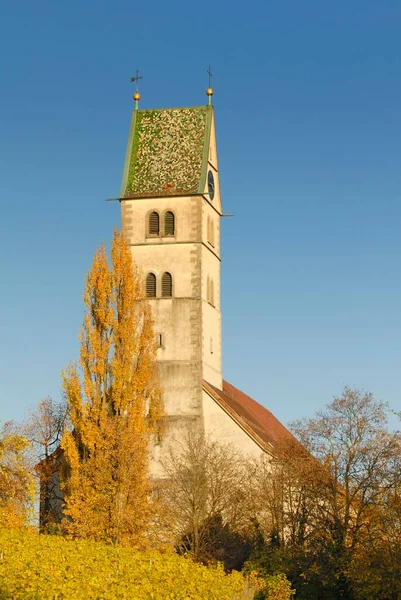 Meersburg Kościół Parafialny Stadtpfarrkirche Baden Wuerttemberg Niemcy Europa — Zdjęcie stockowe