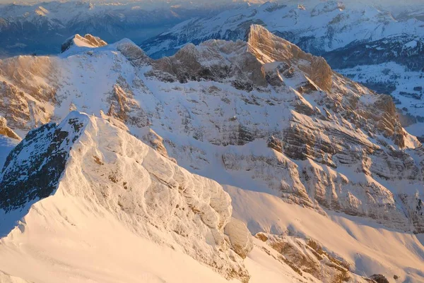 Subgama Alpstein Dos Alpes Appenzell Sol Noite Suíça Europa — Fotografia de Stock