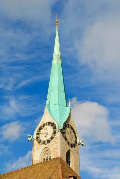 Zuerich Fraumuenster Çan Kulesi Sviçre Avrupa — Stok fotoğraf